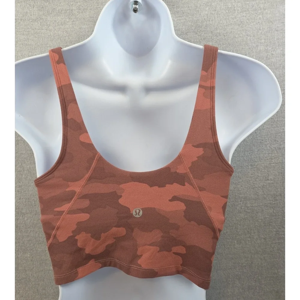 Lululemon Align Sports Tank Nuli Size 4 Camo Brier Rose Multi Crop Stretch Logo